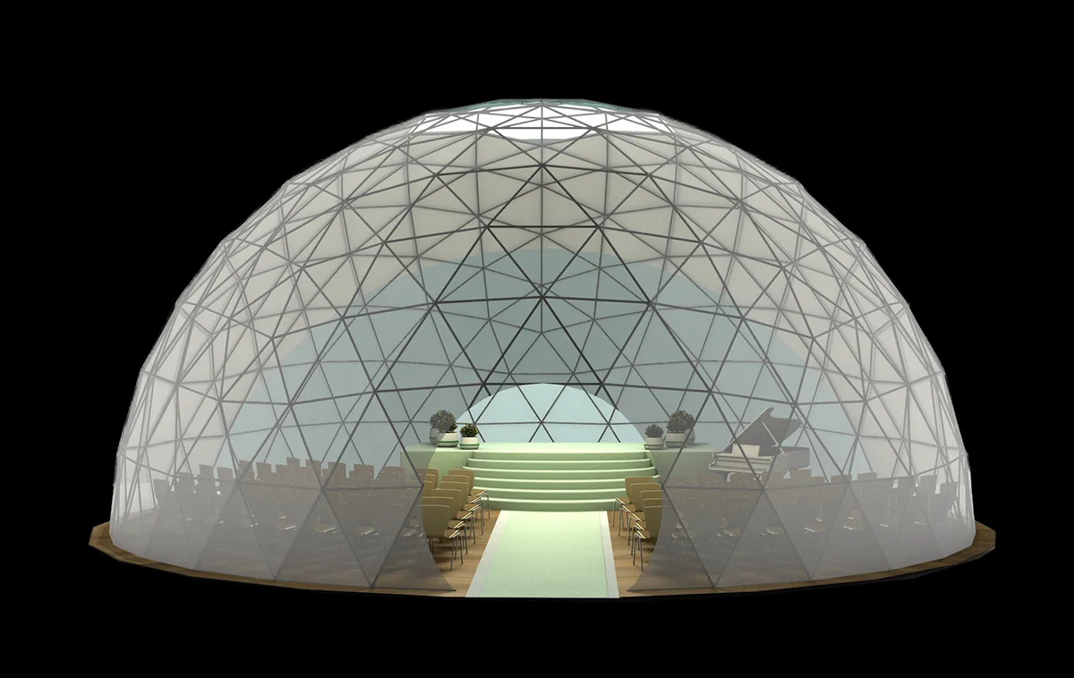 50-foot geodesic event dome rental — Los Angeles, deploys worldwide