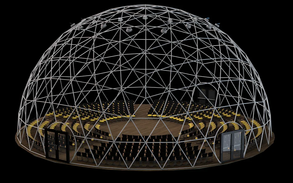 70-foot geodesic event dome rental — Los Angeles, deploys worldwide