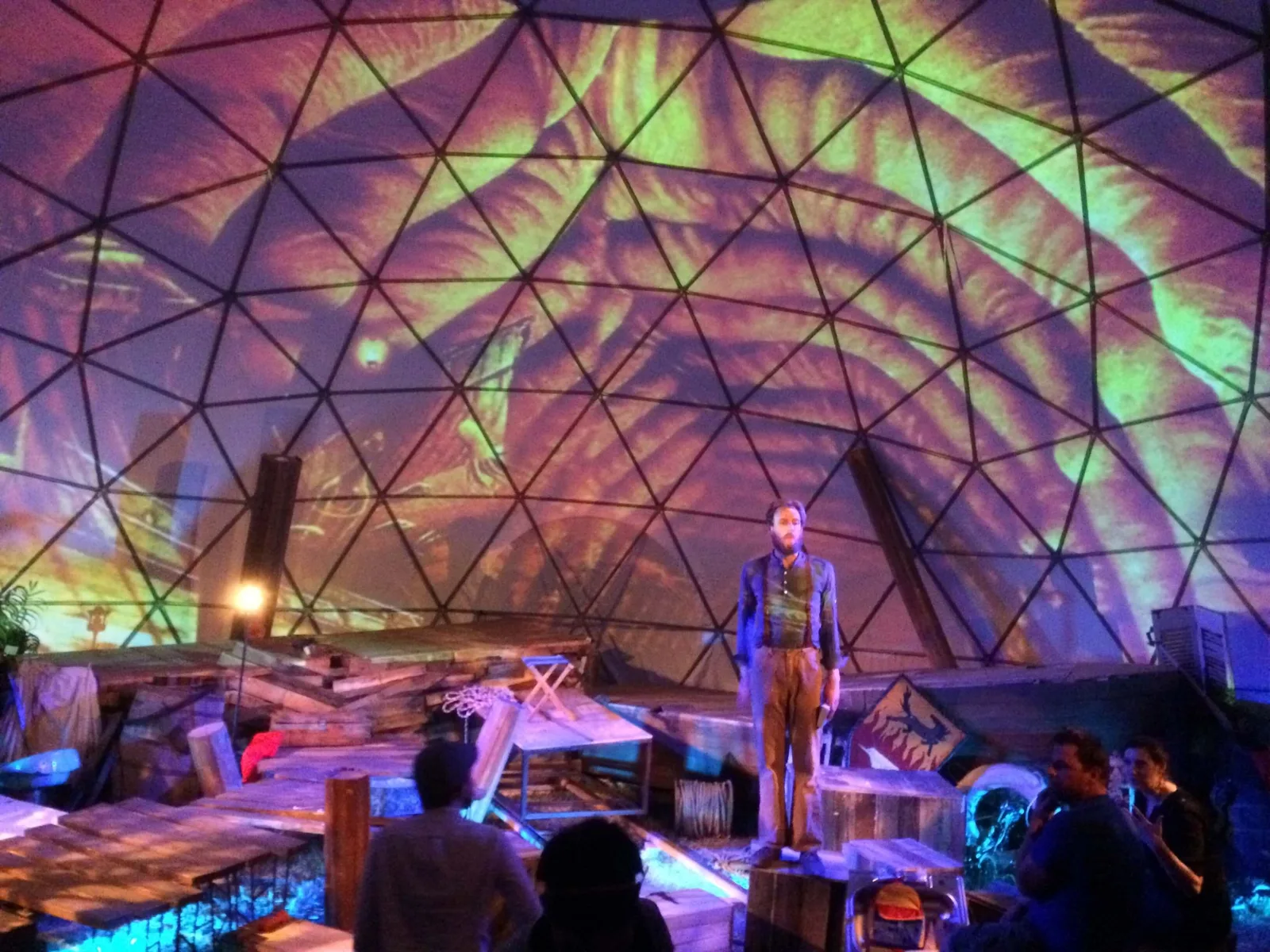 360-degree projection dome rental — immersive Moby Dick experience inside a 50-foot geodesic dome